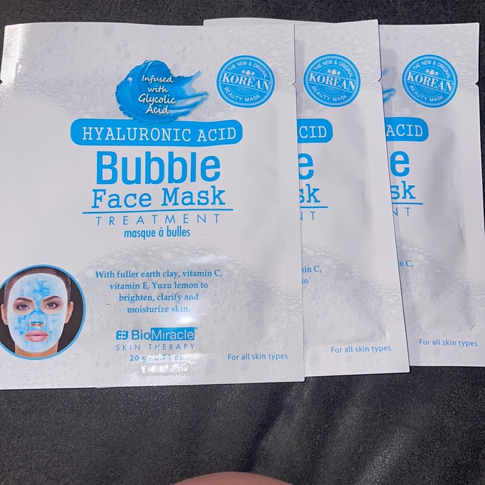 3 Hyaluronic acid bubble face mask treatment